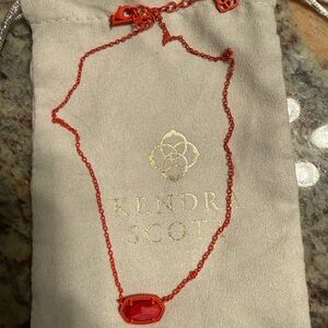 Kendra Scott Vibrant Red Oval Necklace
